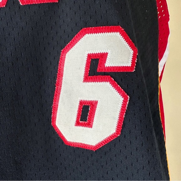 Nike NBA Miami Heat Basketball Jersey Eddie Jones # 6 Black Red Mens Size Large - Picture 7 of 12